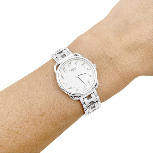 Montre Hermès - Montre Arceau en acier, petit modèle 58 Facettes 35985