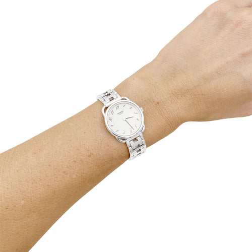 Montre Hermès - Montre Arceau en acier, petit modèle 58 Facettes 35985