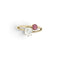 Bague 57 Bague toi et moi en or jaune 18 carats, diamant taille ancienne et rubis 58 Facettes 455