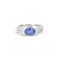 Bague 55 Bague bandeau en or blanc 18 carats, saphir et diamants 58 Facettes 456