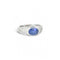 Bague 55 Bague bandeau en or blanc 18 carats, saphir et diamants 58 Facettes 456