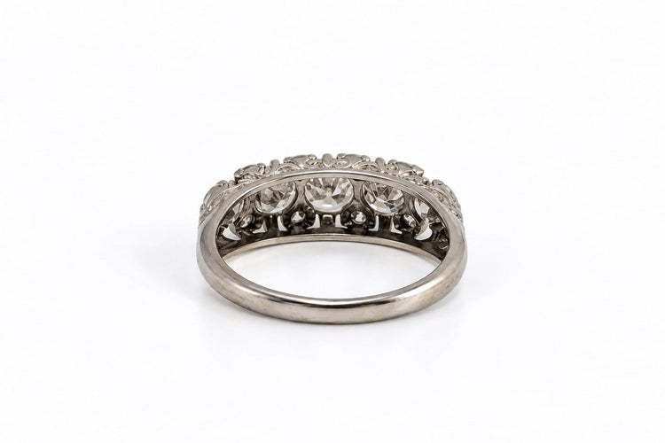 Bague 50.5 Bague ancienne en platine 850 et diamants taille ancienne, vers 1940 58 Facettes LP1953/MANNB