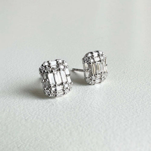 Boucles d'oreilles Boucles d’oreilles en or blanc 18k, diamants taille émeraude, 0,54 ct 58 Facettes GER1049WG_20261009