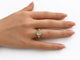 Bague 51.5 Bague en or jaune 18k avec quartz vert cabochon 58 Facettes LP1963/UNNB