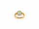 Bague 51.5 Bague en or jaune 18k avec quartz vert cabochon 58 Facettes LP1963/UNNB