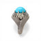 Bague 50 Bague dôme en or gris 18k, turquoise et diamants taille baguette 58 Facettes