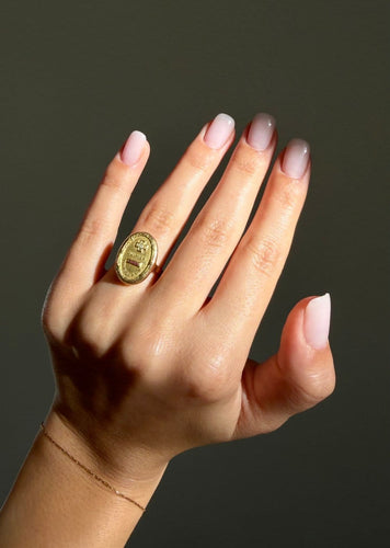 Bague 49 A. Augis - Bague vintage en or jaune 18 carats, vers 1950 58 Facettes bague augis
