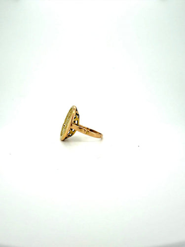 Bague 49 A. Augis - Bague vintage en or jaune 18 carats, vers 1950 58 Facettes bague augis
