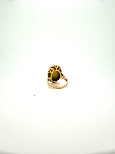 Bague 49 A. Augis - Bague vintage en or jaune 18 carats, vers 1950 58 Facettes bague augis