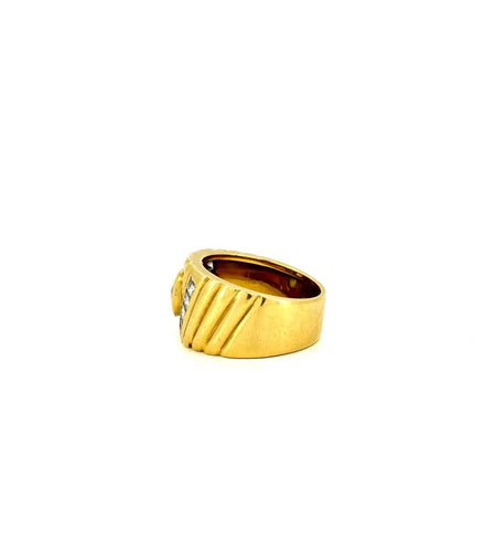 Bague 53 Bague vintage en or jaune 18 carats et diamants, fin du XXe siècle 58 Facettes bagues-d
