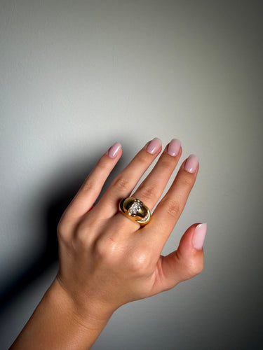 Bague 53.5 Kria Gioilli - Bague vintage en or jaune 18 carats avec diamants 58 Facettes bague-kria