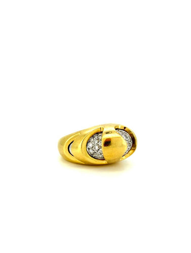 Bague 53.5 Kria Gioilli - Bague vintage en or jaune 18 carats avec diamants 58 Facettes bague-kria