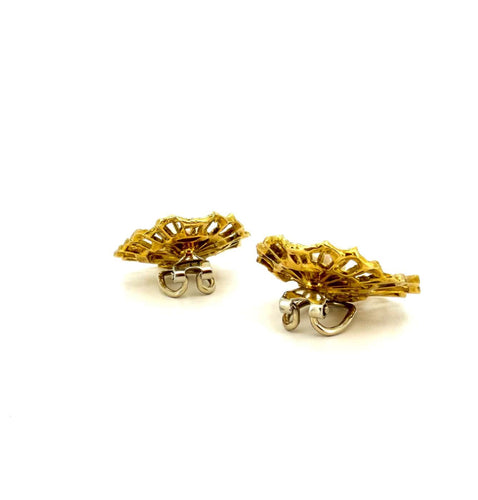 Boucles d'oreilles Boucles d’oreilles en or jaune 18 carats et perles, fin du XXe siècle 58 Facettes boucleoreilles-perle