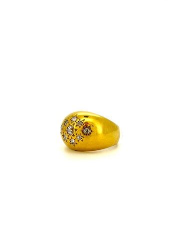 Bague 52 Bague ancienne en or jaune 18 carats avec diamant 58 Facettes bague-étoiles