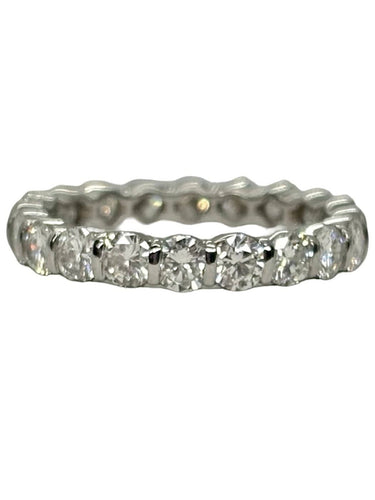 Bague 52 Alliance tour complet en or blanc 18K avec diamants, 2,40 ct 58 Facettes 2364