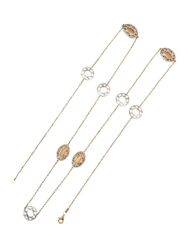 Collier Collier sautoir en or blanc et jaune 18k 58 Facettes 303