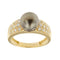 Bague Bague - Perle de Tahiti et diamants en or jaune 18 ct 58 Facettes 38116