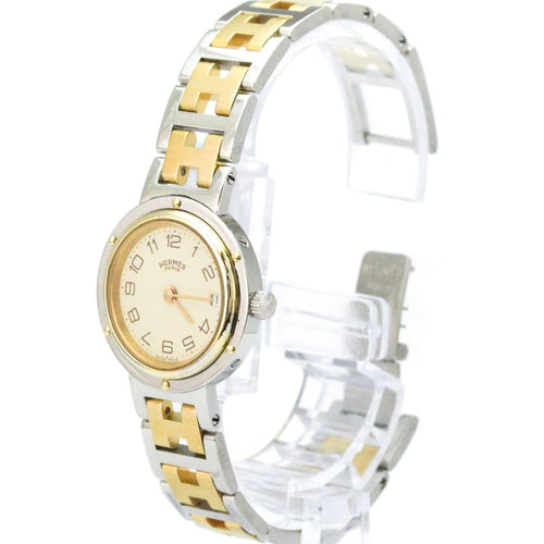 Montre Hermès - Montre Clipper à quartz en acier inoxydable et métal plaqué 58 Facettes q2a1wfs4x4