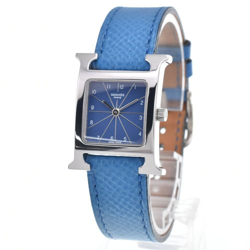 Montre Hermès - Montre Heure H à quartz en métal plaqué et cuir 58 Facettes x7owodaldo