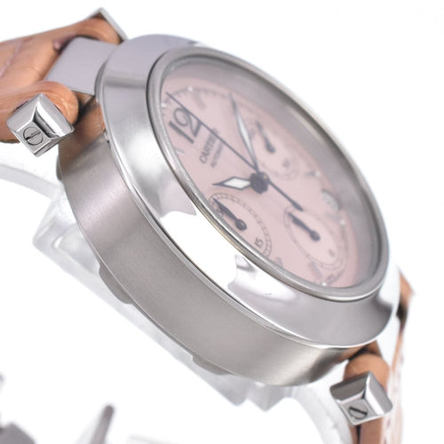Montre Cartier Pasha C - Montre automatique en acier et cuir 58 Facettes cb67pzyc9k