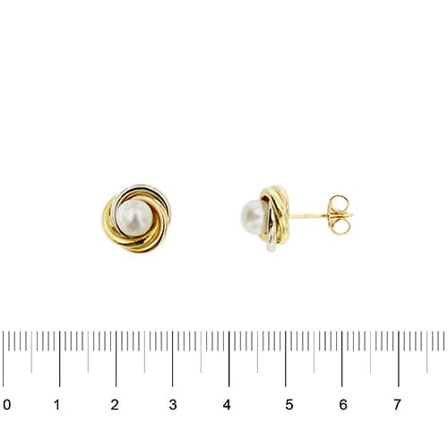 Boucles d'oreilles Boucles d’oreilles puces - Perles en or jaune, rose et blanc 18 ct 58 Facettes 35533