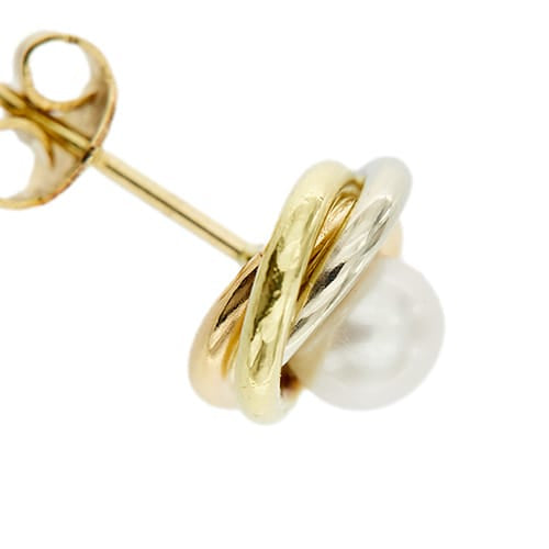 Boucles d'oreilles Boucles d’oreilles puces - Perles en or jaune, rose et blanc 18 ct 58 Facettes 35533
