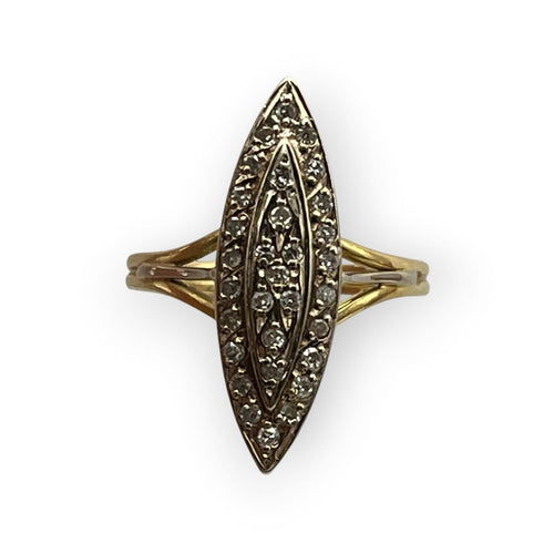 Bague 55 Bague marquise en or jaune 750 et diamants 58 Facettes 149073360