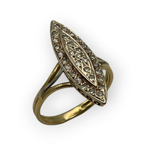 Bague 55 Bague marquise en or jaune 750 et diamants 58 Facettes 149073360