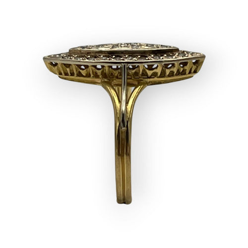 Bague 55 Bague marquise en or jaune 750 et diamants 58 Facettes 149073360