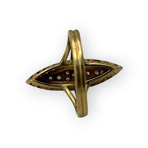 Bague 55 Bague marquise en or jaune 750 et diamants 58 Facettes 149073360