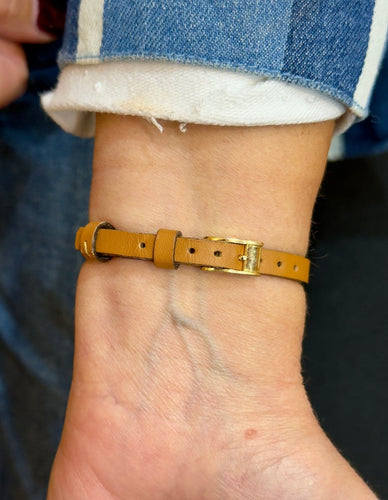 Bracelet Cartier - Bracelet Love trois vis en or jaune 18 carats et cuir marron 58 Facettes Cl
