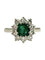 Bague 50 Bague en or blanc 18k, émeraude 1,10 ct et diamants 0,80 ct 58 Facettes 2365
