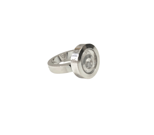 Bague 54 Chopard Happy Spirit - Bague en or blanc 18 carats avec diamant mobile 58 Facettes DV-HAPPY