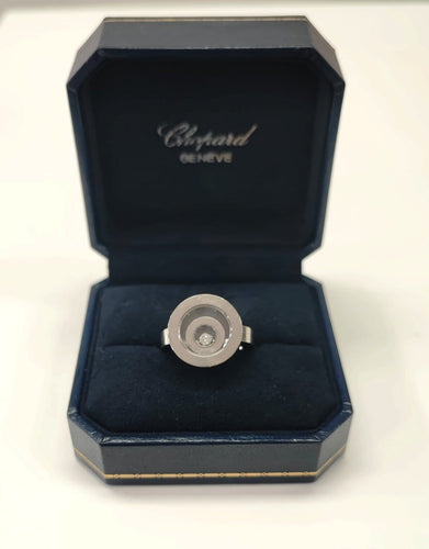 Bague 54 Chopard Happy Spirit - Bague en or blanc 18 carats avec diamant mobile 58 Facettes DV-HAPPY