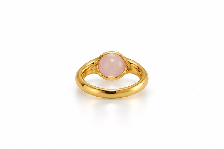 Bague 52 Bague en or jaune 18k avec quartz rose 58 Facettes LP1964/UNNB