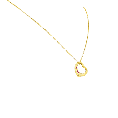 Collier Tiffany & Co. x Elsa Peretti - Collier Open Heart en or jaune et rubis 58 Facettes 36063