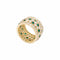Bague 54 Cartier - Bague bandeau « Nigeria » en or jaune 750, diamants et émeraudes 58 Facettes 35960