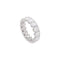 Bague 53 Alliance tour complet en or blanc 750/000, diamants ovales 58 Facettes 35994