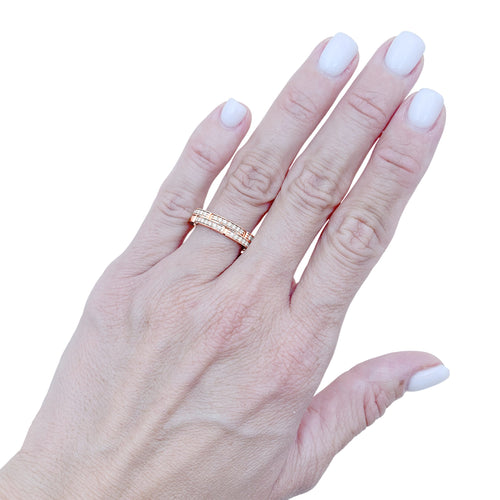Bague 51 Cartier - Alliance Maillon Panthère deux rangs en or rose 750 et diamants 58 Facettes 36058