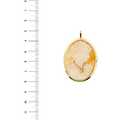 Pendentif Spilla-pendentif camée ovale en or jaune 18 ct 58 Facettes 37486