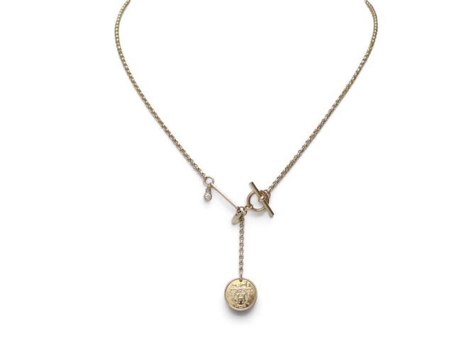 Collier Hermès - Collier pendentif Ex Libris petit modèle en or rose 18k avec diamant 58 Facettes 276988