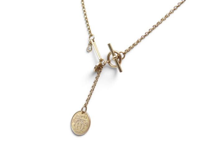 Collier Hermès - Collier pendentif Ex Libris petit modèle en or rose 18k avec diamant 58 Facettes 276988