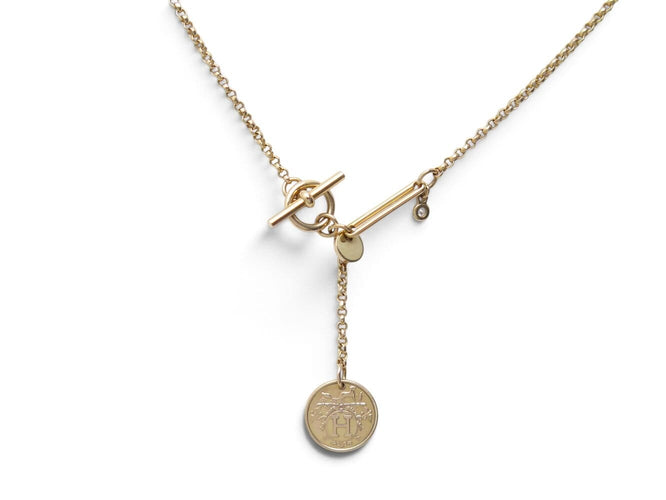 Collier Hermès - Collier pendentif Ex Libris petit modèle en or rose 18k avec diamant 58 Facettes 276988