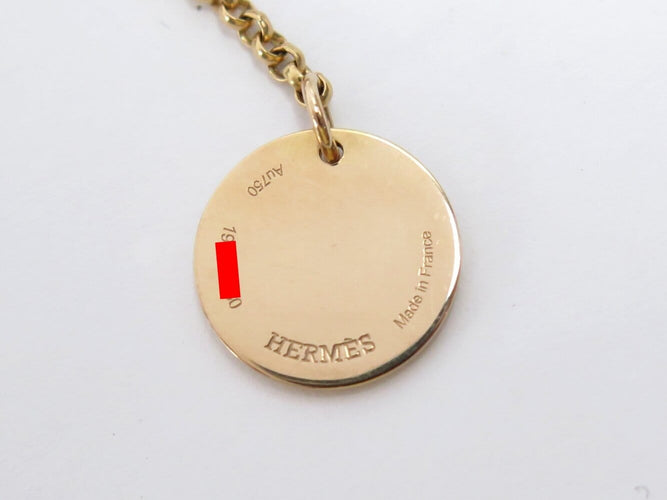 Collier Hermès - Collier pendentif Ex Libris petit modèle en or rose 18k avec diamant 58 Facettes 276988