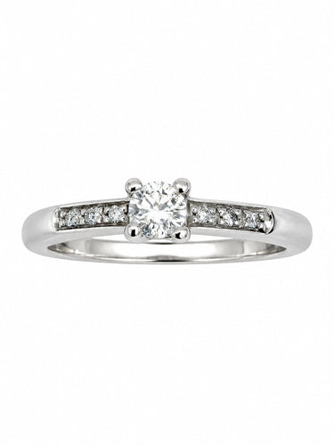 Bague 50 Mauboussin - Bague solitaire en or blanc 18k, diamants 58 Facettes MAUBOUSSIN BG 1054