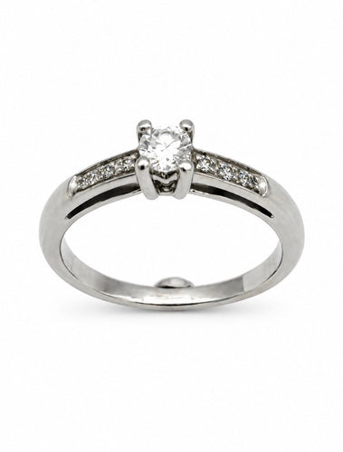Bague 50 Mauboussin - Bague solitaire en or blanc 18k, diamants 58 Facettes MAUBOUSSIN BG 1054