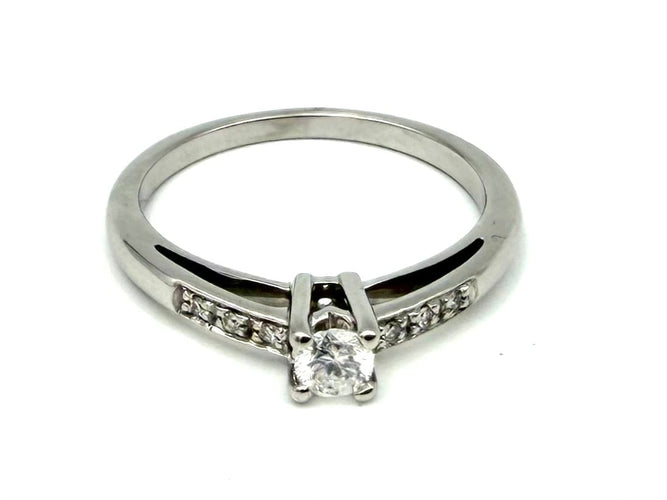 Bague 50 Mauboussin - Bague solitaire en or blanc 18k, diamants 58 Facettes MAUBOUSSIN BG 1054