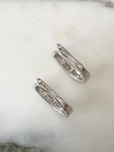 Boucles d'oreilles Boucles d’oreilles en or blanc 18k avec diamants taille princesse 58 Facettes 304
