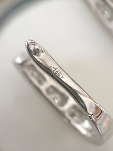 Boucles d'oreilles Boucles d’oreilles en or blanc 18k avec diamants taille princesse 58 Facettes 304