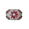 Bague 53 Bague dôme florale en or blanc 18k, rubis et diamants 58 Facettes 305